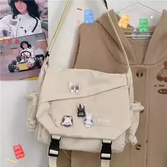Imagem do Bolsa Crossbody Japonesa de Grande Capacidade para Mulheres, Bolsas de Nylon, Ombro, Workwear Retro, Carteiro Bolsas