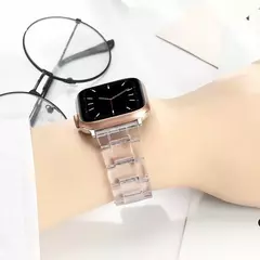 Pulseira Link Transparente para Apple Watch, Banda 44mm Ultra, 49mm, 41mm, 45mm, 40mm, 42mm, 38mm, iWatch Series 8, 7, 6, 5, 4, 3, SE - loja online