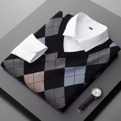 Suéter de malha sem mangas masculino, colete jacquard casual para negócios, plus size 6XL 7XL 8XL, primavera e outono 2022 - Wolf Magazine