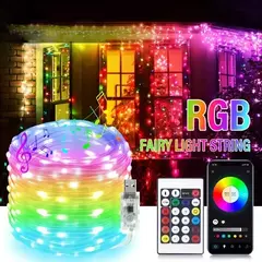 Inteligente ic led string luz ws2812 bluetooth luz de fadas endereçável usb 5v 20m 10m 5m dreamcolor sincronização música festa guirlanda decoração - loja online