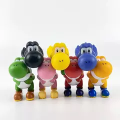 10 pçs jogo super marios bros boneca ornamentos crianças figuras de ação brinquedos yoshi dos desenhos animados decorar ornamento modelo presentes aniversário - loja online