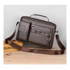 Bolsa de ombro de grande capacidade bolsa de mensageiro masculina de couro business commuter bolsa impermeável resistente ao desgaste pode ser armazenada