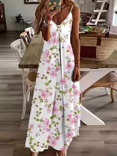 Imagem do Vestido de cabeçada com estampa floral elegante feminino, casual roupas de praia, plus size, férias, Havaí, novo, 2024
