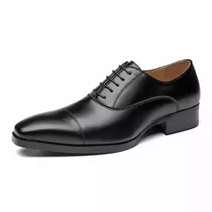 Sapatos sociais masculinos de couro legítimo, sapatos sociais formais pretos, derby de casamento para homens, mocassins oxford italianos de luxo 2024 - comprar online