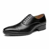 Sapatos sociais masculinos de couro legítimo, sapatos sociais formais pretos, derby de casamento para homens, mocassins oxford italianos de luxo 2024