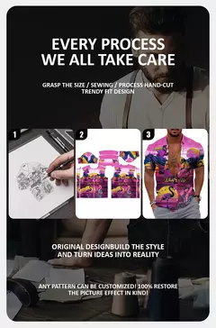 Flamingo desenho animado 3D dos homens camisa havaiana, roupas de praia extragrandes, manga curta, moda, verão, venda quente