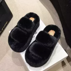 Peludas peludas peludas peludas peludas para mulheres, plataforma fuzzy macia, saltos altos, quente, casual, interior, casa, fêmea, senhoras, luxo, casa, inverno - comprar online