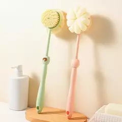 Dois Lados Chuveiro Corpo Silicone Escova, Punho Longo, Banho Wash, Massagem De Banho, Esfoliante De Volta Do Corpo, Suprimentos De Banho - comprar online