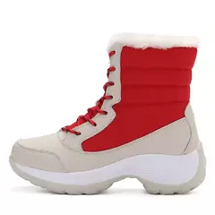 Botas de neve de plataforma antiderrapante para mulheres, Ankle Boots de pele quente, Cunhas impermeáveis, Botas altas para coxa, Sapatos de inverno - comprar online
