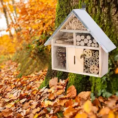 Casa de abelha de madeira, abrigo de reprodução, borboleta, hotel, à prova de intempéries, pendurado, caixa de ninho para cerca ao ar livre, jardim, quintal - comprar online