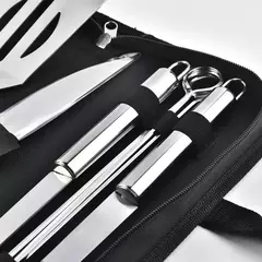 Conjunto De Ferramentas De Combinação De Churrasco, Forno De Aço Inoxidável, Saco De Pano Portátil, Ferramenta De Cozimento Ao Ar Livre na internet