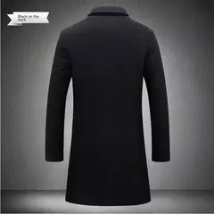 Casaco longo de algodão masculino, à prova de vento, Monocromático, Lã, Blended, Casual, Moda empresarial, Tamanho 5XL, Novo, Outono, Inverno, 2022