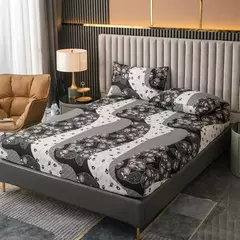 Impresso Lixar Equipado Folha e Fronhas Set, Elástico, Em torno da Capa de Colchão, Capa de Cama King Size, 100% Poliéster - Wolf Magazine