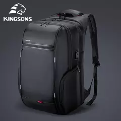 Kingsons bolsa masculina à prova d'água, mochila para laptop de 17 polegadas com carregamento usb externo, mochila antifurto para laptop, multicamadas