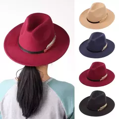 Grande feltro Trilby Fedora para mulheres, chapéu de aba larga para senhoras, boné jazz, gangster vintage - Wolf Magazine