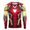 Camiseta de manga comprida super-herói masculina, impressão digital 3D, camisa apertada, ao ar livre, corrida, fitness, ginásio