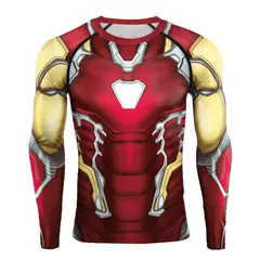 Camiseta de manga comprida super-herói masculina, impressão digital 3D, camisa apertada, ao ar livre, corrida, fitness, ginásio - Wolf Magazine