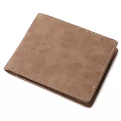 Carteira masculina com slot para vários cartões, bolsa de moedas dobrável de grande capacidade, bolsa curta de couro PU