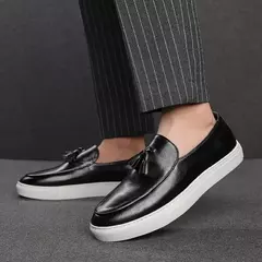 Sapatos casuais de couro de verão sapatos de escritório para homens de condução mocassins confortáveis deslizamento em sapatos de moda de festa - comprar online