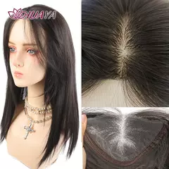 Toppers de cabelo sintético feminino topper grampo de cabelo peruca de cabelo natural simulação natural para mulheres clipe de base de renda na extensão do cabelo na internet