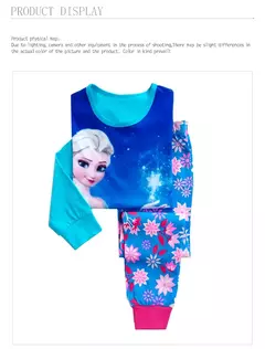 Conjunto pijama de algodão infantil, pijamas femininas, Frozen Anna Cartoon, roupas de bebê, primavera, outono, novo - comprar online