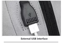 Mochila de carregamento USB impermeável para homens, sacos traseiros do escritório do negócio, mochila para laptop casual, mochilas escolares masculinas, 15,6";;VERDADEIRO;;"CINZA na internet