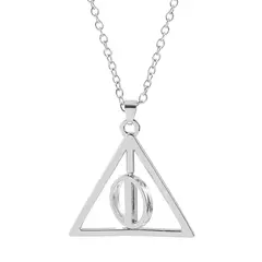 Europeu americano filme televisão harry potter luna relíquias da morte triângulo rotativo pingente colar jóias femininas masculinas