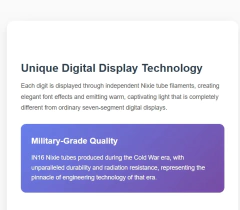 NOVO NEONWORKS BACKTOFUTURE 2 relógio digital Nixie Tube: vidro safira, luz de fundo de 9 cores, carregamento sem fio USB-C - comprar online