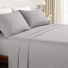 Conjunto de lençóis batilo, 4 peças, luxo, lençol e plano com fronha, conjunto de cama listrado sólido para gêmeo/completo/queen/king size - Wolf Magazine