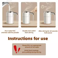 Mini café elétrico auto mistura caneca, 380ml, IP67 impermeável, comida segura caneca de café, USB recarregável, copo magnético automático para chá - loja online