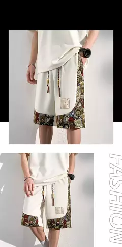 Shorts de homens bordados, roupa masculina, roupa de praia, basquetebol, corrida, calça casual de verão, tamanho grande, novo, 2024 - comprar online