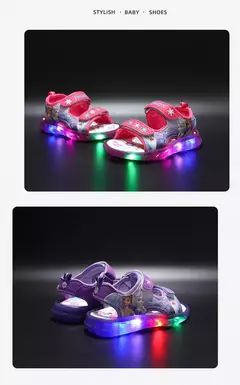 Disney Frozen Cartoon Sneakers for Children, Sapatos casuais para meninas, LED Light, Sandálias Flash, Princesa Elsa, Bebê, Crianças - Wolf Magazine
