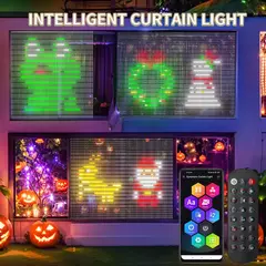 Inteligente Curtain String Lights com Bluetooth App Control, Fada de Natal Luz, guirlanda, Picture Display, Party Decor, DIY, WS2812B, 400 LEDs
