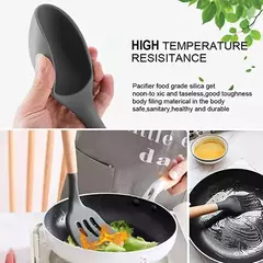 12pçs panelas de cozinha de silicone, panelas resistentes ao calor, panelas antiaderentes, ferramentas de cozinha com caixa de armazenamento na internet