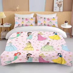 Disney Princess Impresso Bedding Set para Adulto, Microfibra Bed Cover, Quarto Duvet, Anime Cartoon Fronha, 10 Tamanhos - loja online