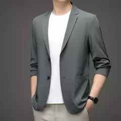 Jaqueta leve masculina, blazer fino, anti-rugas, fino, lapela sólida, casual, respirável, moda verão - comprar online