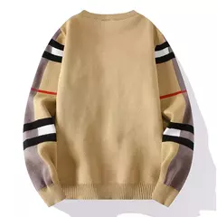 Pulôver quadriculado casual clássico masculino, suéter macio e quente, marca de negócios, moda de luxo, outono, inverno, novo, 2022 na internet