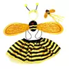4 peça amarelo abelha cosplay traje halloween meninas abelha antena bandana asas varinha mágica engraçado vestido de fadas adereços conjunto