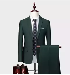 (Jaqueta + Calças) Últimas Homens Terno Set Blazers Formais Slim Fit Negócios Smoking 2 Pcs Terno Do Noivo Vestido de Noiva Homem Terno S-6XL - comprar online