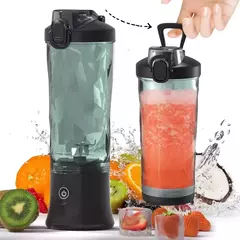 Grande capacidade portátil Juicer Cup, poderoso motor, rápido agitando misturador liquidificador, copo de mistura ao ar livre, 600ml, lâmina de 10 folhas, 4000mAh, novo - comprar online