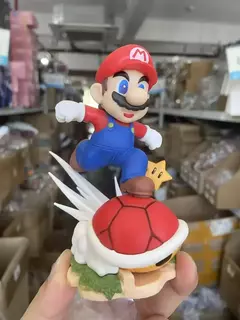 Bandai 12cm jogo super mario brinquedos mario run gk figuras mario bros figuras de ação cena mario pvc figuras estrelas modelo - comprar online
