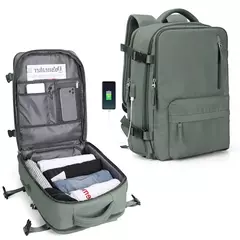Mochila de viagem leve para mulheres, grande capacidade, mala multifuncional, carregamento USB, bagpacks de bagagem do avião na internet