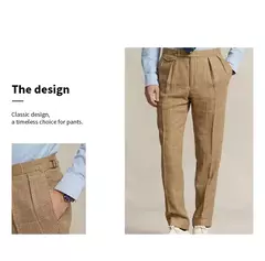 Calça xadrez clássica masculina, estilo cavalheiro britânico, novos produtos para primavera e outono, calça personalizada para homens, 2024 - comprar online