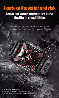 COLMI-P76 Smartwatch militar ao ar livre para homens, 1,96 ", chamada Bluetooth, 3ATM, IP68 impermeável, esportes fitness relógios - loja online