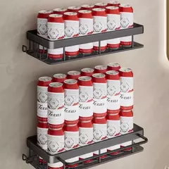 Imagem do Wall Mounted 2-Tier prateleira flutuante para banheiro, sem broca, Shampoo Holder, prateleiras para cozinha, Hardwares Organizer