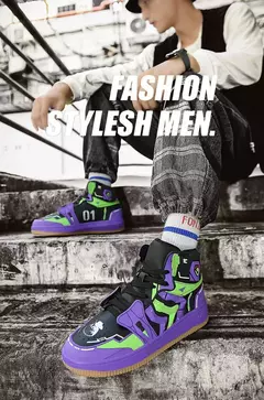 EVA Anime Joint Limit Sapatos de cano alto estilo casal tênis de basquete masculino esportes casuais sola de borracha respirável sapatos de verão