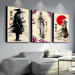 Japonês Samurai Canvas Pintura Wall Art, Cartazes e Impressões de Personagem, Decoração para Casa, Imagem para Sala, Quarto Estética - comprar online