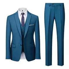 Conjunto de terno casual masculino de negócios, jaqueta masculina, blazers, calças, calças, colete, colete, moda, 2023