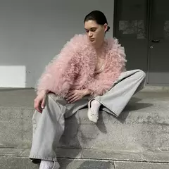 Cardigã de renda monocromático feminino, manga comprida, decote em v, solto e sexy, casacos femininos vintage, elegante e sexy, inverno e outono 2024 - loja online