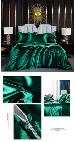 WOSTAR-Conjunto de cama monocromático para casal, conjunto de cama luxuoso, cetim, edredão rayon, lençol, fronha, duplo, king size, 4 peças, verão